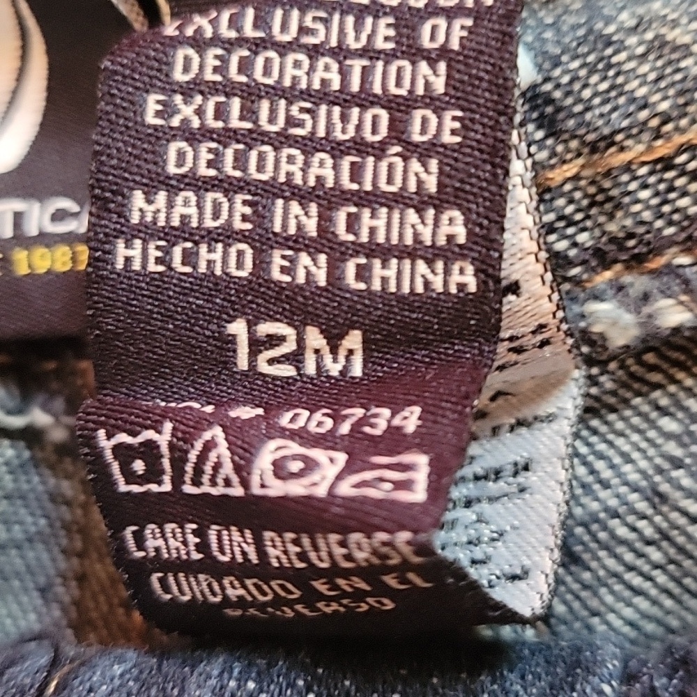 Nautica Blue Denim Jeans Size 12 Months - Picture 3 of 6
